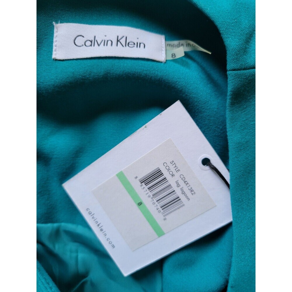 Calvin Klein Sleeveless Sheath dress With Peplum Waist Detail Lag Lagon  Size 8 - Picture 10 of 10